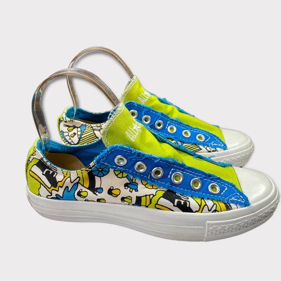 New Custom Converse All Star Slip on No laces sneakers womens shoes size 6.5 - Picture 2 of 8